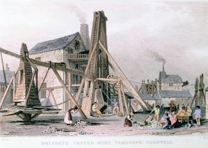 Dalcoath kobbermine, Camborne, Cornwall, c1830 af Unbekannt