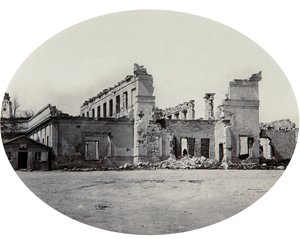 Beskadiget bygning i Sevastopol efter Krimkrigen, Krim, 1850