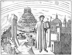 Dante 1265-1321, Firenze og Helvedes syv cirkler, 1882 af Unbekannt
