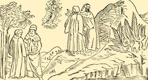 Dante i skærsilden ser The Vision of Beatrice, c1930. af Unbekannt