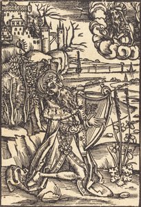 David spiller på harpen, ca. 1500. af Unbekannt