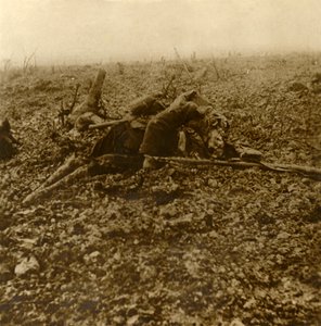 Død soldat på Hill 304, efter slaget ved Verdun, det nordlige Frankrig, 1916 af Unbekannt
