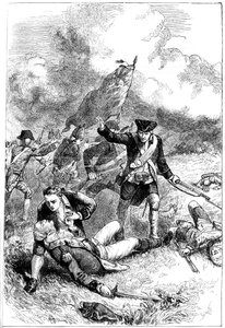 Major Pitcairns død, Slaget ved Bunker Hill, Boston, Massachusetts, 1775 c1880 af Unbekannt