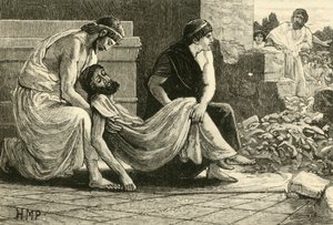 Pausanias død, 1890. af Unbekannt