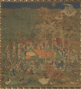 Den historiske Buddha Nehan-zus død, 1300-tallet. af Unbekannt
