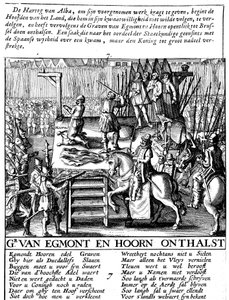 Halshugning af grev Egmont og Hoorn i Bruxelles under spansk tyranni i Holland, 1568 af Unbekannt