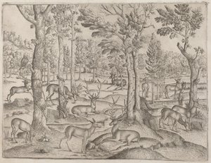 Hjorte i skoven, ca. 1520. af Unbekannt