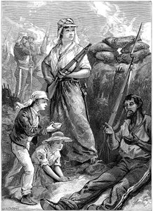 Forsvar af fortet ved Futtegurh, indisk mytteri, 1857-1859 c1895 af Unbekannt