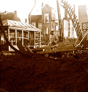 Deinze station, Flandern, Belgien, c1914-c1918 af Unbekannt