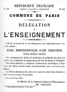 Delegation en Lenseignement, fra franske politiske plakater af Pariserkommunen, maj 1871 af Unbekannt