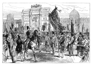 Demonstration af frimurerne i Paris, Frankrig, 1870 slutningen af det 19. århundrede af Unbekannt