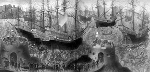 Henry VIIIs afgang fra Dover, maj 1520, 1902 af Unbekannt
