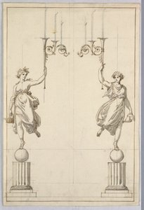 Design til et par lysekroner af Unbekannt