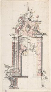 Design til et alter med en variant, 1700-tallet. af Unbekannt