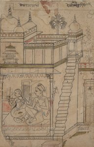 Desvarari Ragini: Folio fra en ragamala-serie Garland of Musical Modes, tidligt i det 18. århundrede. af Unbekannt