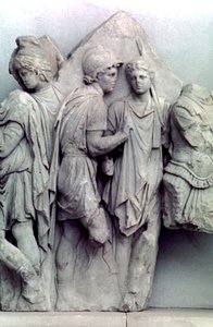 Detalje fra Telephus-frisen af Pergamon-alteret, 164-156 f.Kr af Unbekannt