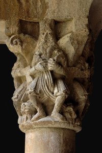 Detalje af en hovedstad i klostret Sant Pere de Galligants, 1100-tallet af Unbekannt