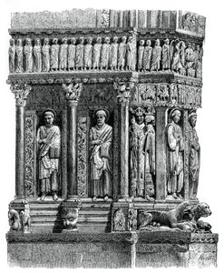 Detalje af St Trophimus portal, Arles, 1100-tallet, 1870 af Unbekannt