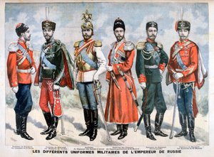 Forskellige russiske militæruniformer af kejseren, 1896 af Unbekannt