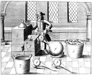 Destillation af Salpetersyre, 1683 af Unbekannt