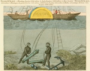 Dykkere bjærger kanoner fra havbunden, c1855 af Unbekannt