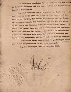 Dokument, der bekræfter abdikationen af Kaiser Wilhelm II af Tyskland, 9. november 1918 1935. af Unbekannt