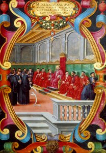 Doge af Venedig og hans råd, slutningen af det 16. århundrede af Unbekannt