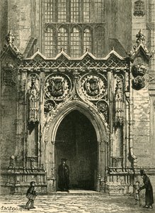 Døråbning til Kings College Chapel, 1898. af Unbekannt