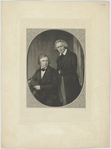 Dobbeltportræt af brødrene Grimm, ca 1845. af Unbekannt