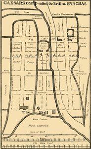 Dr. Stukeleys plan for lejren ved St. Pancras, c1750, c1876. af Unbekannt