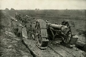 Draging the Guns to New Advance Positions, 1919. af Unbekannt