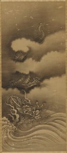 Drage og bølger, Edo-perioden, 1615-1868. af Unbekannt