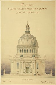 Tegning, kapel, U.S. Naval Academy af Unbekannt
