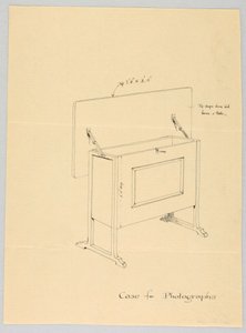 Tegning, Design til Tilt-Top Case til fotografier af Unbekannt
