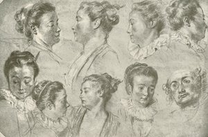 Tegning i tre kridter, begyndelsen af det 18. århundrede, 1908. af Unbekannt