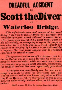 Frygtelig ulykke med dykkeren Scott ved Waterloo Bridge, 1841, 1948. af Unbekannt
