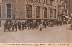 Under forsendelsestiden, South Street Entrances, Seamens Church Institute of New York, c1888. af Unbekannt