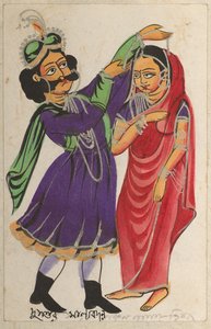 Dusmanta Garlanding Shakumtala, 1800-tallet. af Unbekannt