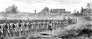Egyptiske tropper ved Karnak, Egypten 1889 af Unbekannt