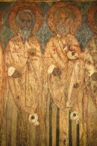 El-Moallaqah kirke fresko Le Caire Egypten af Unbekannt