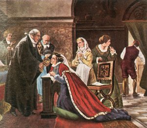 Kurfyrste Elisabeth tager nadver efter den protestantiske gudstjeneste, 1936. af Unbekannt