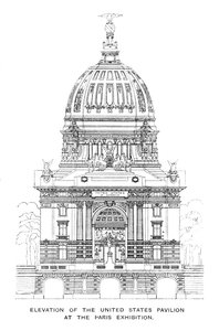 Forhøjning af USA-pavillonen ved Paris-udstillingen, 1900 af Unbekannt
