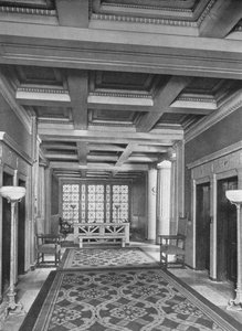 Elevatorlobby, første sal, Fraternity Clubs Building, New York City, 1924 af Unbekannt