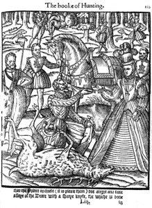 Elizabeth I udfører ceremonien for at analysere hjorten, 1576 af Unbekannt