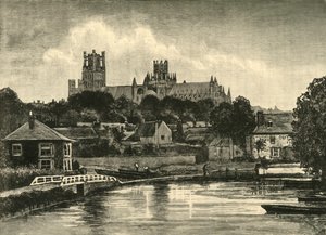 Ely Cathedral, fra jernbanebroen, 1898. af Unbekannt