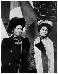 Emmeline Pankhurst, britisk suffragette, og hendes datter Christabel, begyndelsen af det 20. århundrede 1956 af Unbekannt