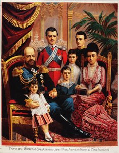 Kejser Alexander III med hans familie, 1889 af Unbekannt