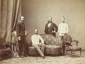 Kejser Franz Joseph I af Østrig med sine brødre, 1864. af Unbekannt