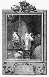 Kejserinde Matilda flygter fra det belejrede Oxford Castle, 1142 c1800-tallet af Unbekannt