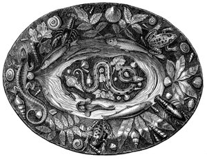 Emaljeret fad af Bernard Palissy, 1500-tallet, 1870 af Unbekannt
